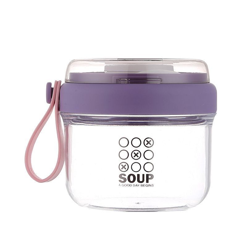 Yogurt cup with handle, portable oat fruit salad cup, student and adult soup, porridge, soy milk cup with spoon, breakfast cup