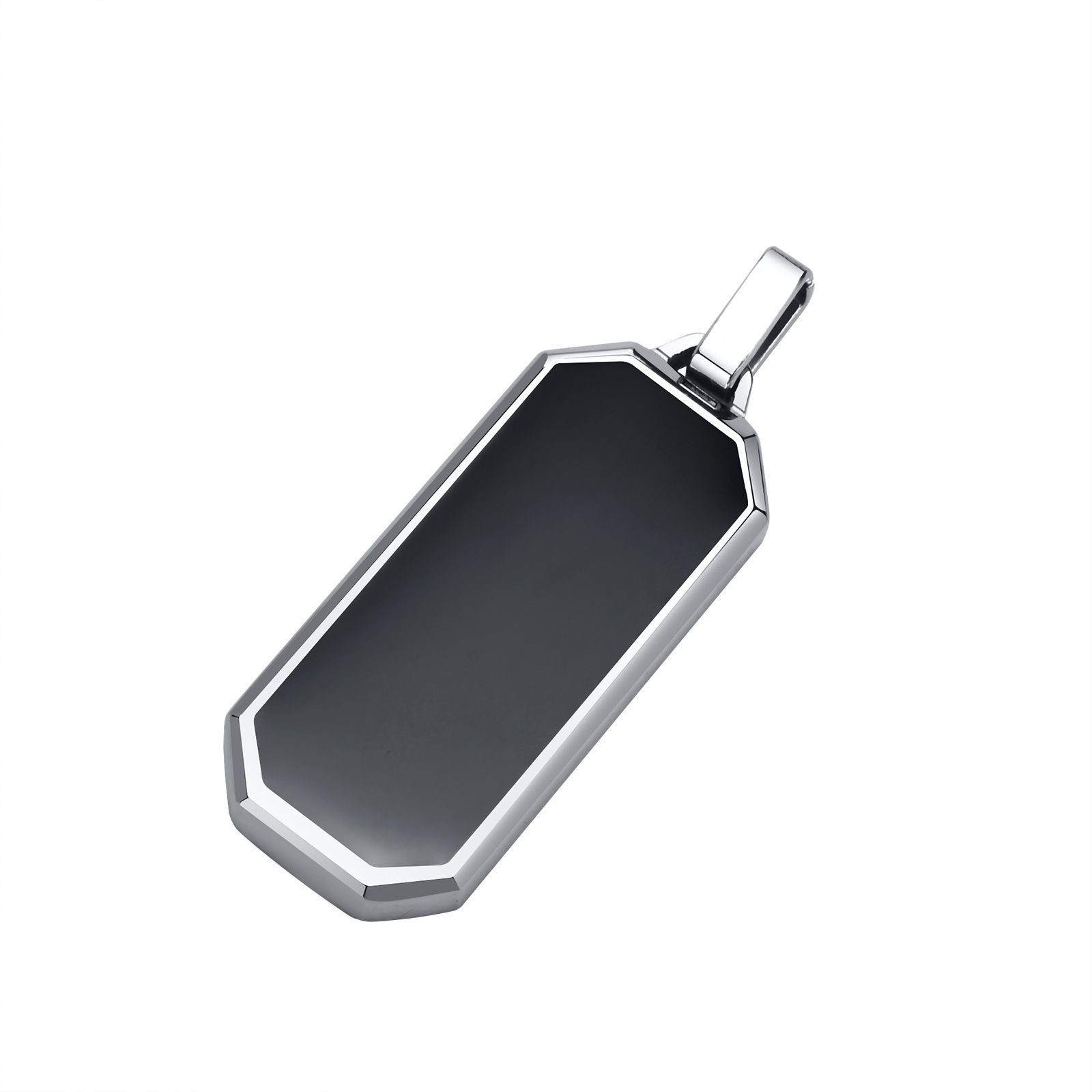 Simple black oil-dripping stainless steel pendant, personalized titanium steel necklace, versatile sweater chain necklace