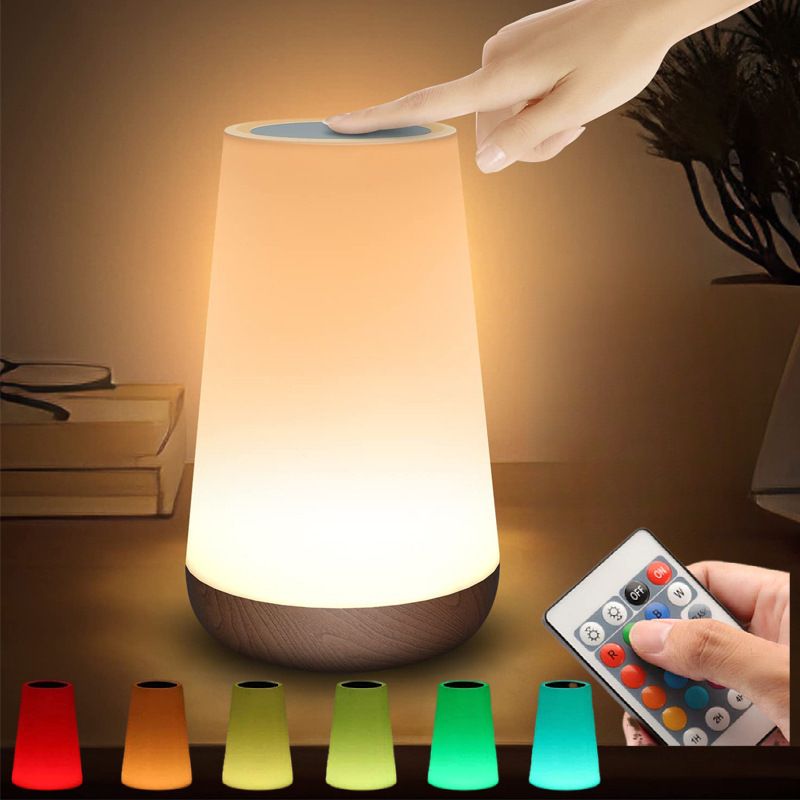 RGB remote control 13-color variable night light, touch dimming, portable bedside USB charging night light, bedside sleep light