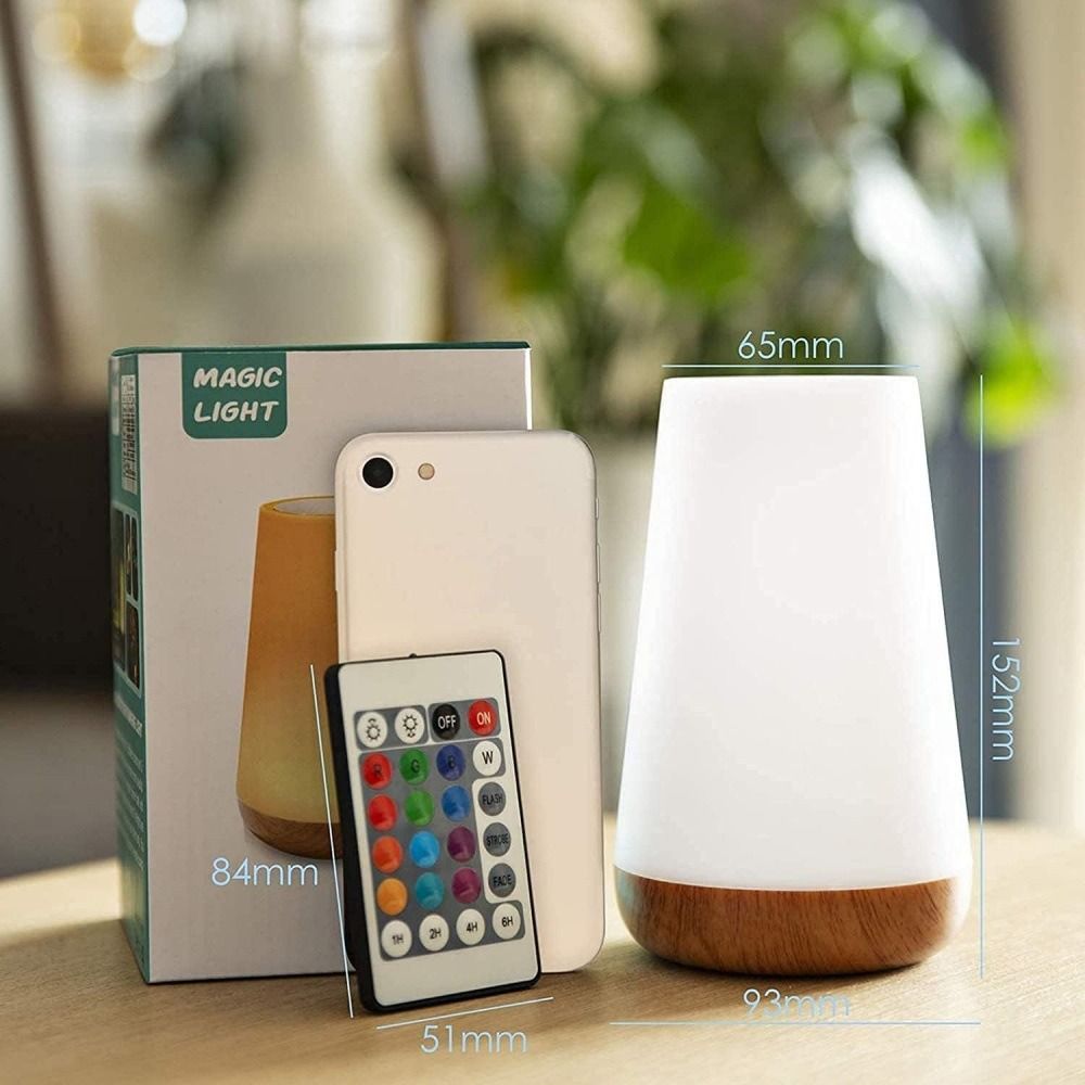 RGB remote control 13-color variable night light, touch dimming, portable bedside USB charging night light, bedside sleep light