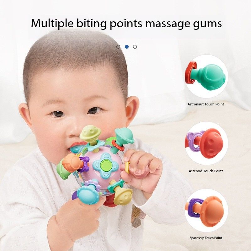 Manhattan Atomic Ball baby toys for 0-1 year old educational early education babies 3 to 6 months old grasping training 4 teething rings
