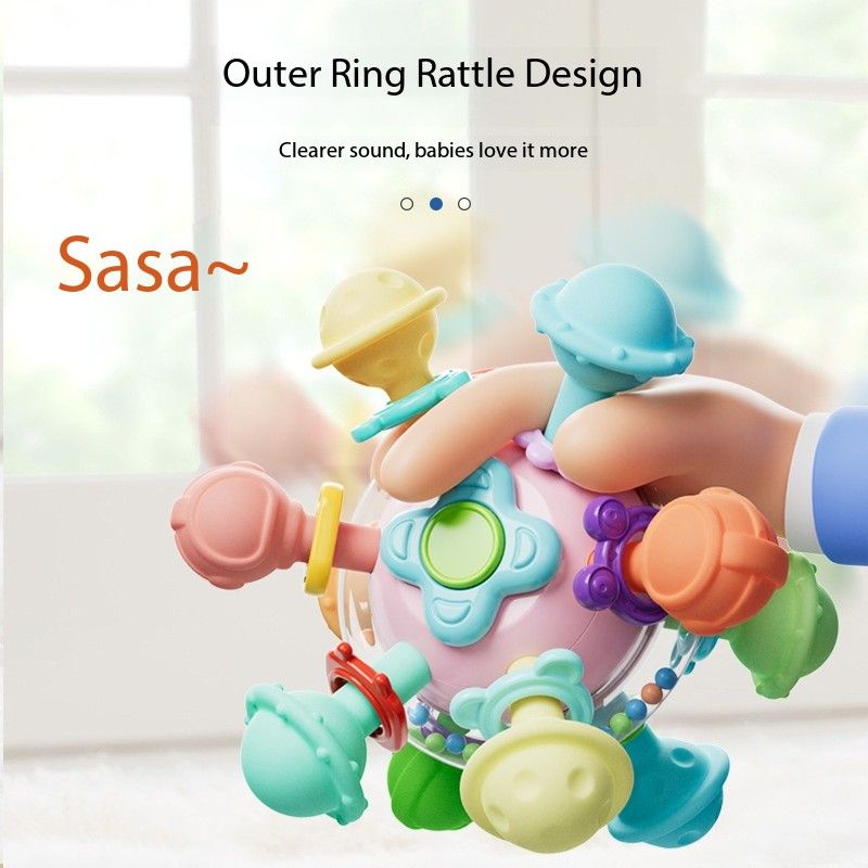 Manhattan Atomic Ball baby toys for 0-1 year old educational early education babies 3 to 6 months old grasping training 4 teething rings