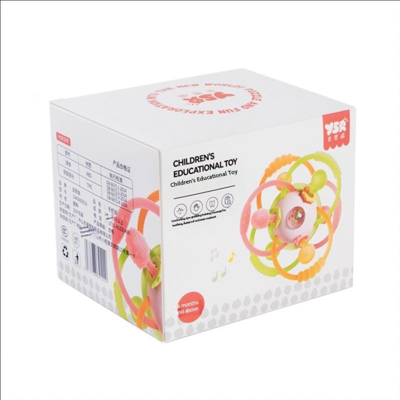 Manhattan hand-held ball Silicone biting baby toy, 0-1 year old early education and intelligence development, 3 to 6 months baby teething gel