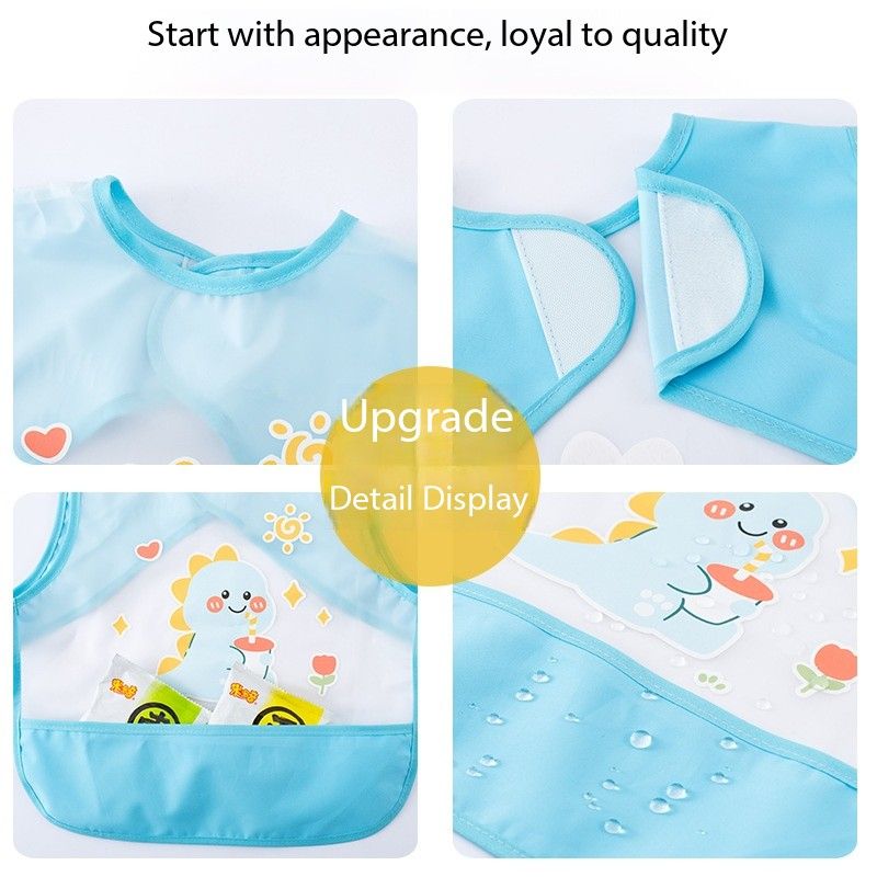 Baby feeding bib waterproof, dirt-proof, no-wash children's cover, infant feeding bib, children's complementary food apron, sleeveless apron