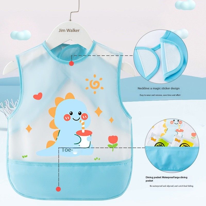 Baby feeding bib waterproof, dirt-proof, no-wash children's cover, infant feeding bib, children's complementary food apron, sleeveless apron