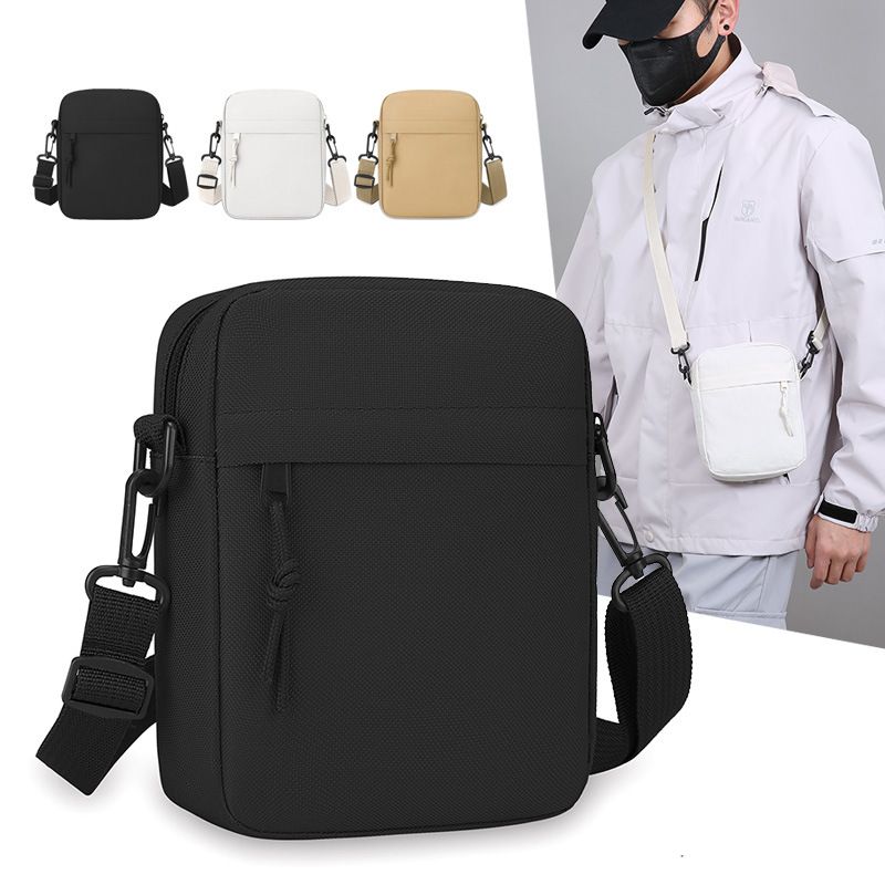 Hot-selling simple men's and women's single-shoulder bags, crossbody bags, solid-colored casual single-shoulder small bags, and lightweight mobile phone crossbody bags