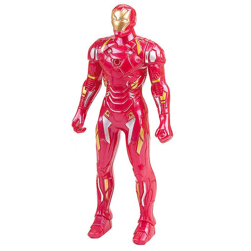 17 cm Marvel Spider-Man model anime action character doll, Spider-Man Iron Man glowing children's toy decorative doll gift
