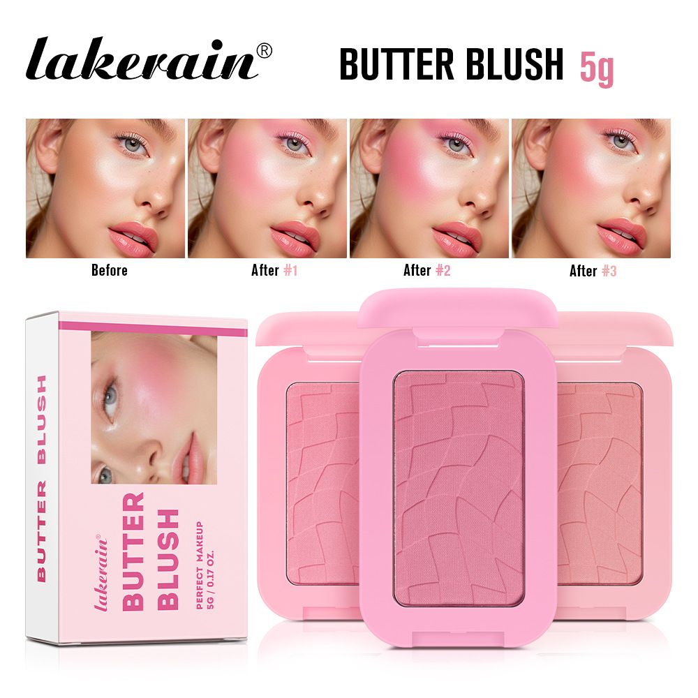 Professional makeup powder compact blush 12-hour long-lasting vegan formula blush cosmetic strip blush plate pink face cream for the face
