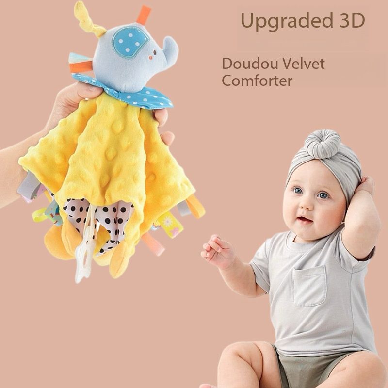 Elephant Baby Comforter Blanket Soft Appease Towel Baby Rattle Animals Toys Soothe Reassure Sleeping Towel Lathe HangingToddler