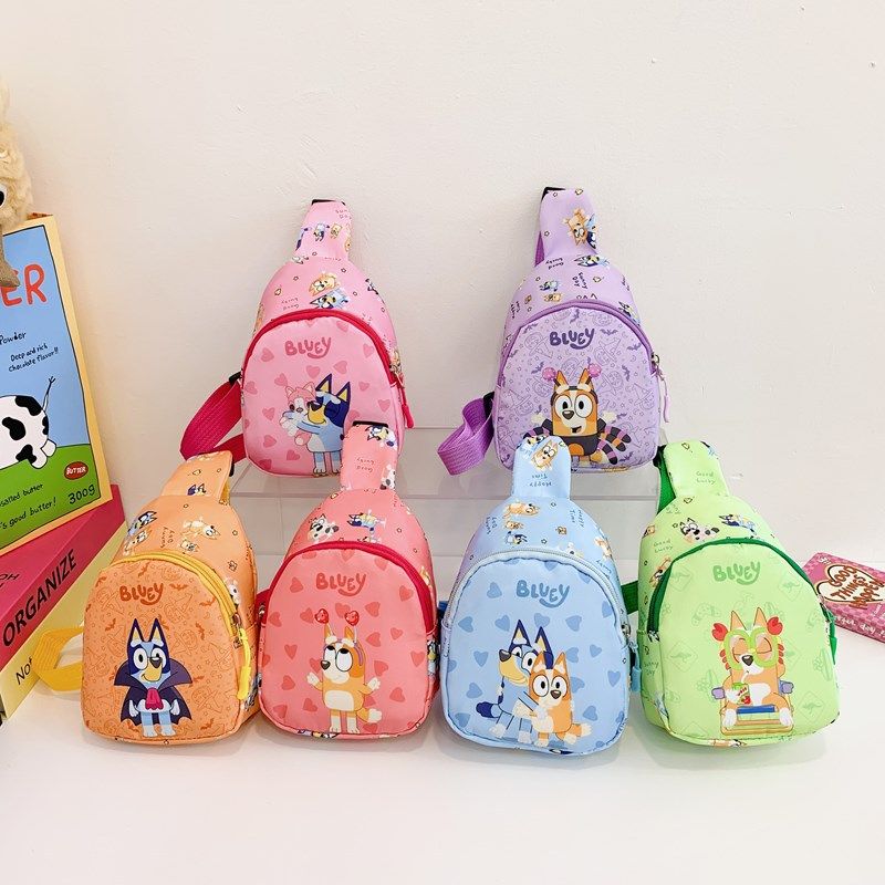 Bluey And Bingo Anime Figure Printing Cartoon Mnin Backpack Children A Shoulder Bag Messenger Bag Birthday Gift