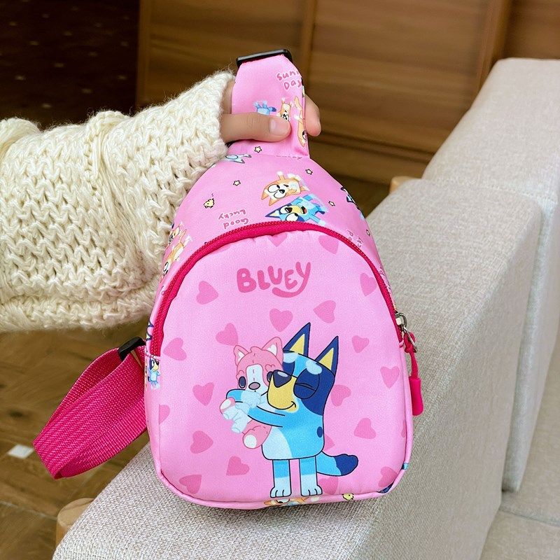 Bluey And Bingo Anime Figure Printing Cartoon Mnin Backpack Children A Shoulder Bag Messenger Bag Birthday Gift