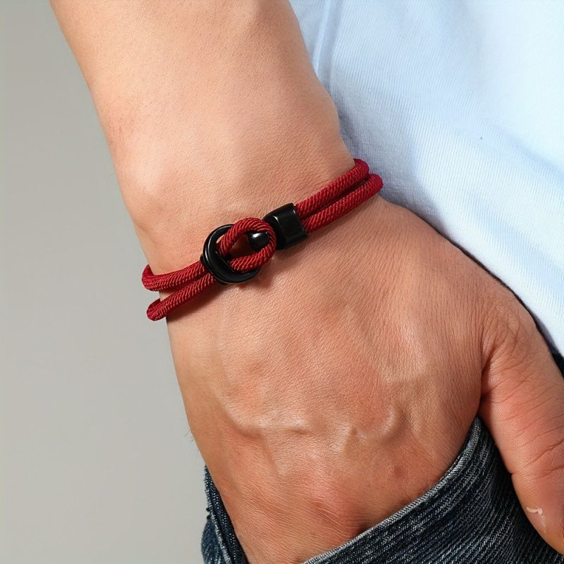 Fashion Rope Bracelet Men Double Layer Outdoor Camping Braclet Homme Accessories Survival Paracord Braslet Gift For Him