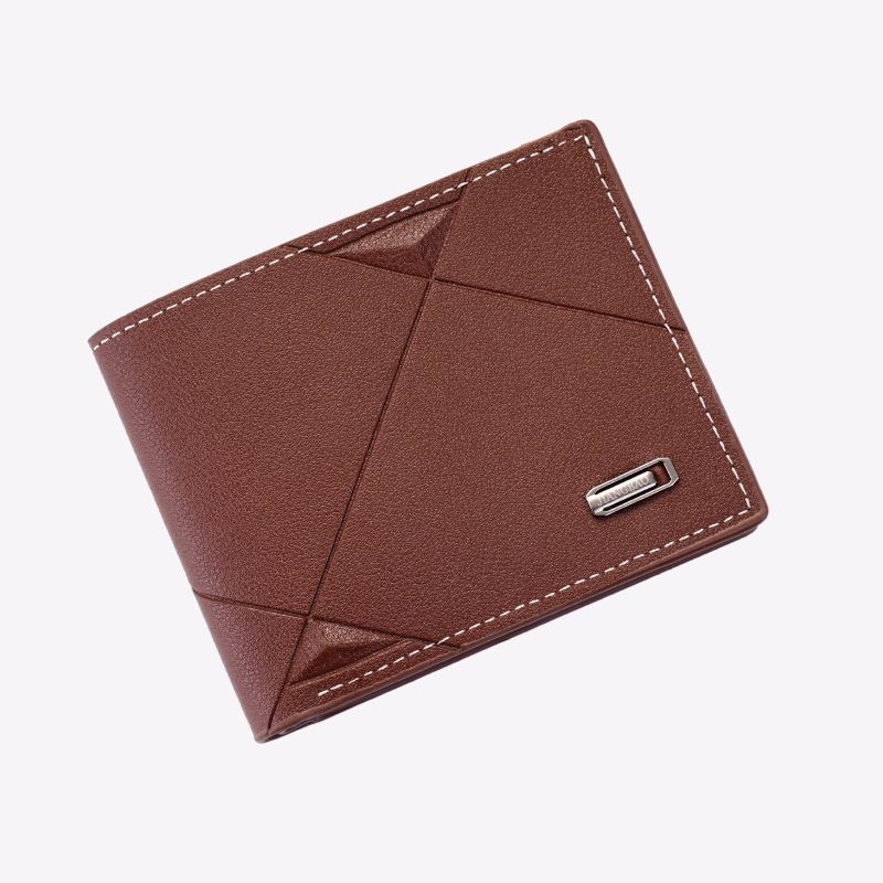 New men's wallet - short style, three-fold, horizontal shape, soft leather, multi-card slots, fashionable and casual money bag, suitable for young men, thin style wallet as a gift