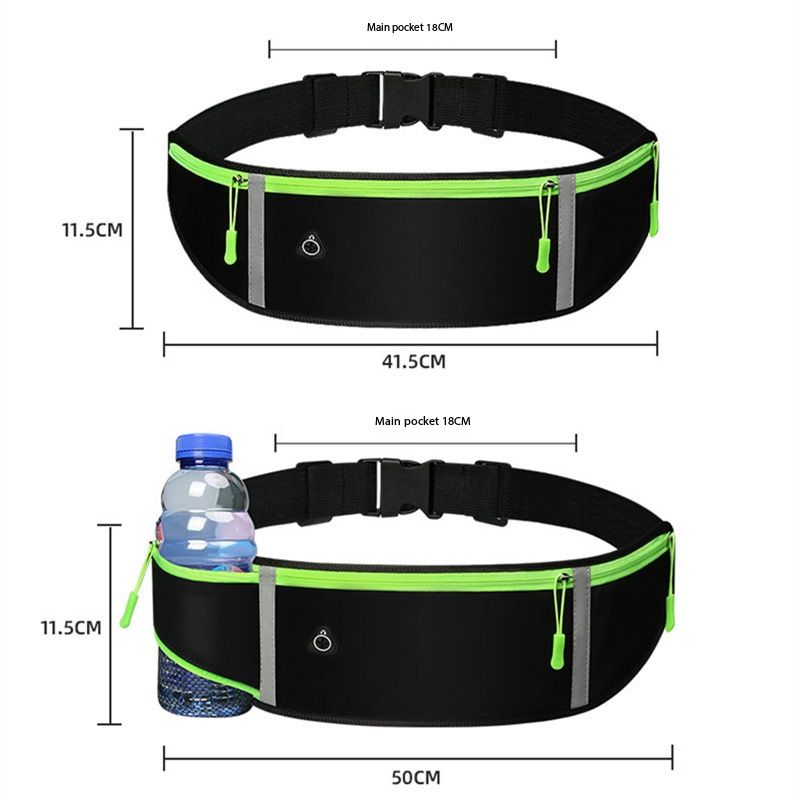 Outdoor Running Waist Bag for Mobile Phone Light and Thin Fitness Cycling Water Bottle Waist Bag with Three Waterproof Pockets