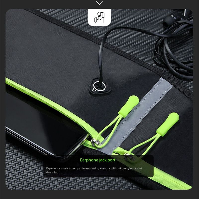 Outdoor Running Waist Bag for Mobile Phone Light and Thin Fitness Cycling Water Bottle Waist Bag with Three Waterproof Pockets