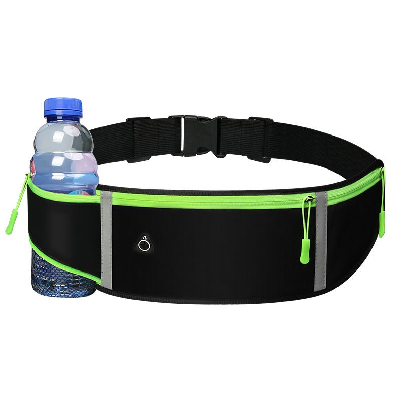 Outdoor Running Waist Bag for Mobile Phone Light and Thin Fitness Cycling Water Bottle Waist Bag with Three Waterproof Pockets
