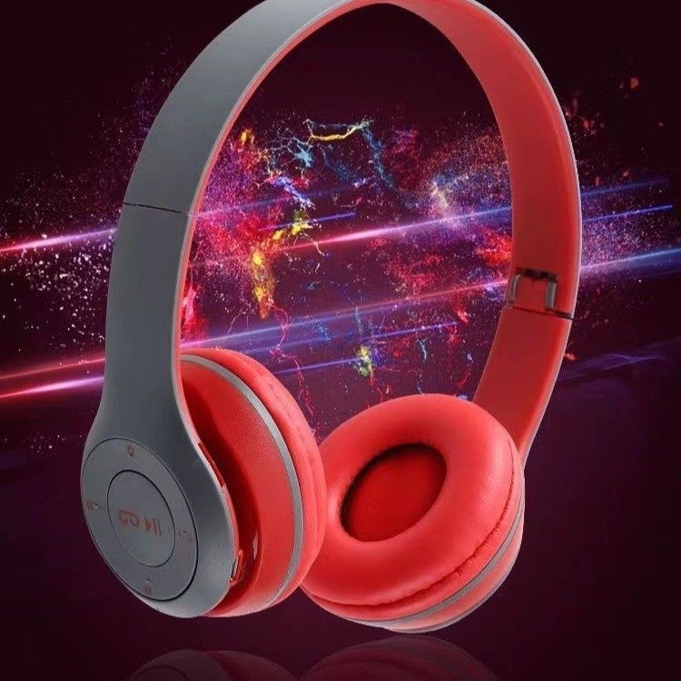 P47 Bluetooth 5.0 Wireless Headphone Foldable HIFI Stereo Bass Earphone Kid Helmet Gift With Mic USB Adaptor For iPhone Game