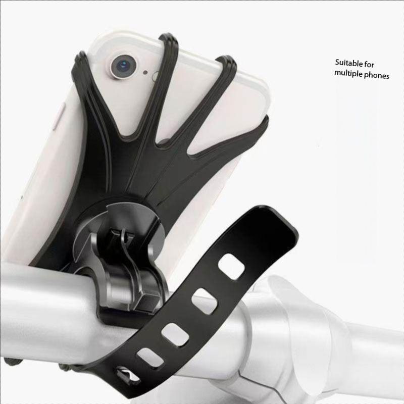 360 Rotatable Mobile Phone Bicycle Motorcycle Holder Bike Safe Bracket Silicone Support Silicone Pull Type For All Phone Stand