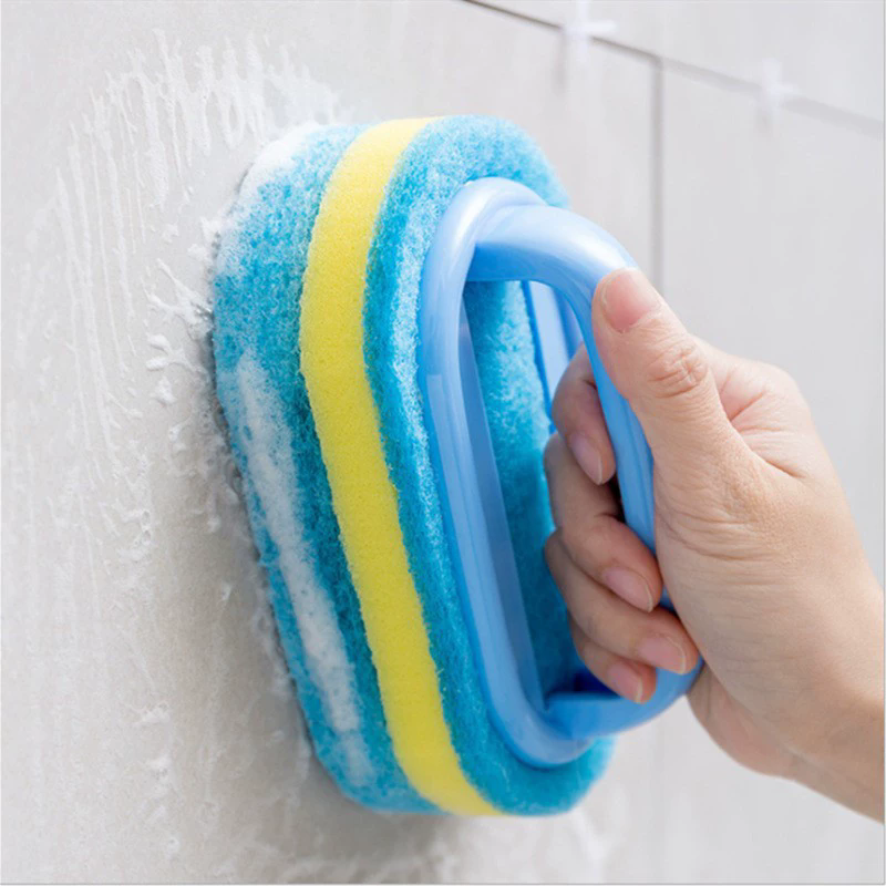 Kitchen handle sponge scrubber magic scrubber thickened version non-scratching for hand use for cleaning pots, dishes, cleaning brushes, stain removal brushes - ultimate kitchen cleaning tool