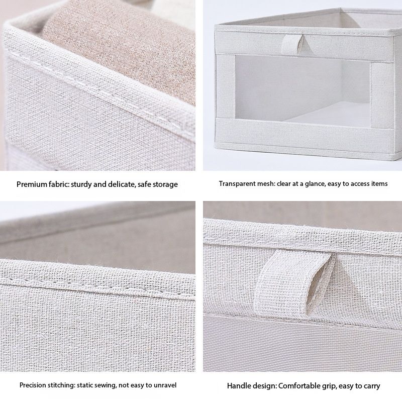 Visible Net Clothes Storage Box - Ideal for Wardrobe Storage. Fabric Clothes Folding Inner Garment Organizer and Storage Box
