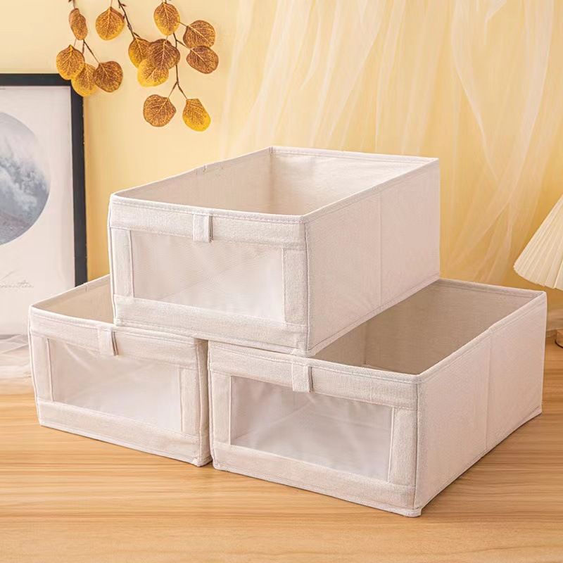 Visible Net Clothes Storage Box - Ideal for Wardrobe Storage. Fabric Clothes Folding Inner Garment Organizer and Storage Box