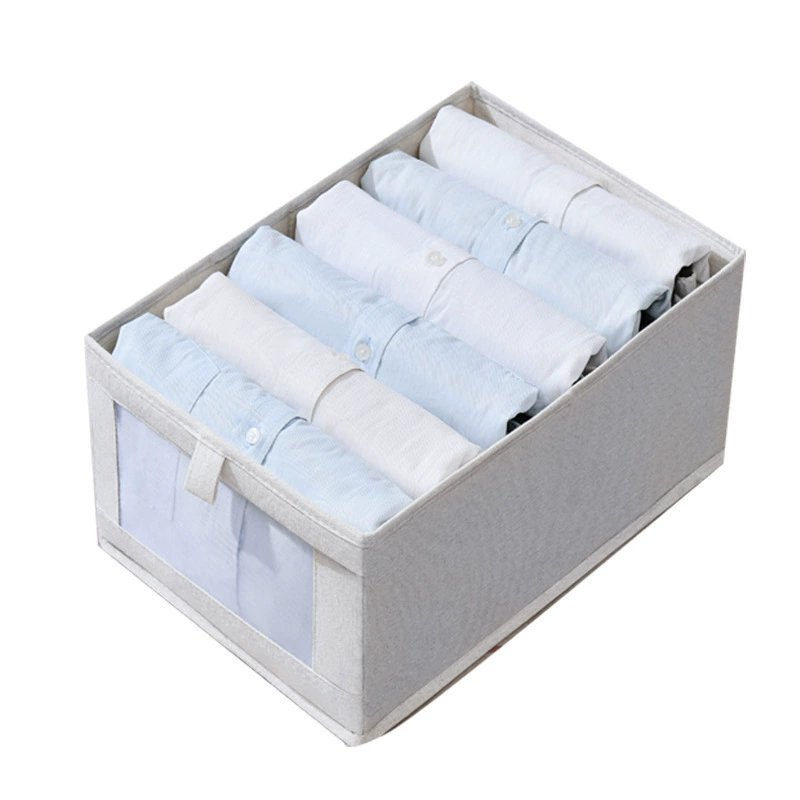 Visible Net Clothes Storage Box - Ideal for Wardrobe Storage. Fabric Clothes Folding Inner Garment Organizer and Storage Box