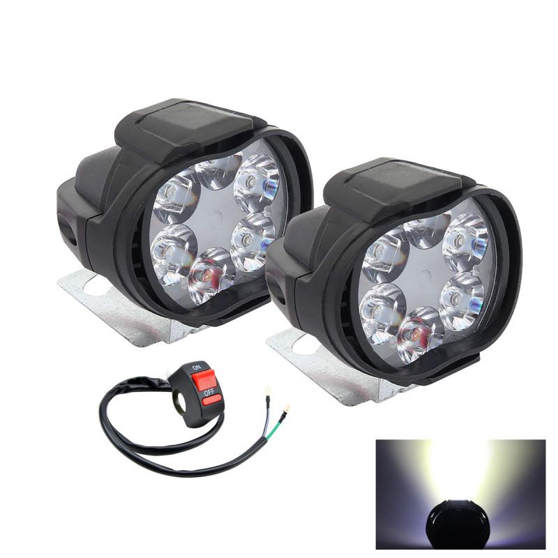 General 12V external 2-pack 6 LED motorcycle spotlights, electric vehicle, car auxiliary LED headlights, modified car lights, fog lights