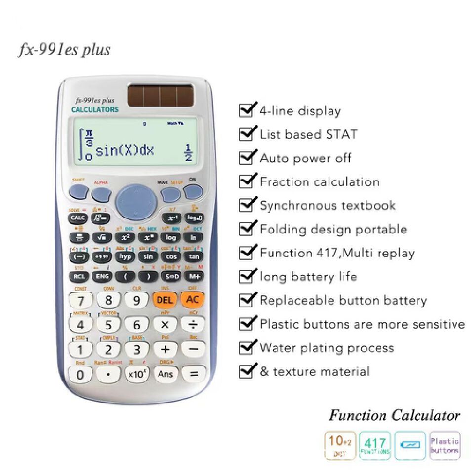fx991esplus function calculator - student scientific calculator - matrix - complex number - solve equations - 417 functions