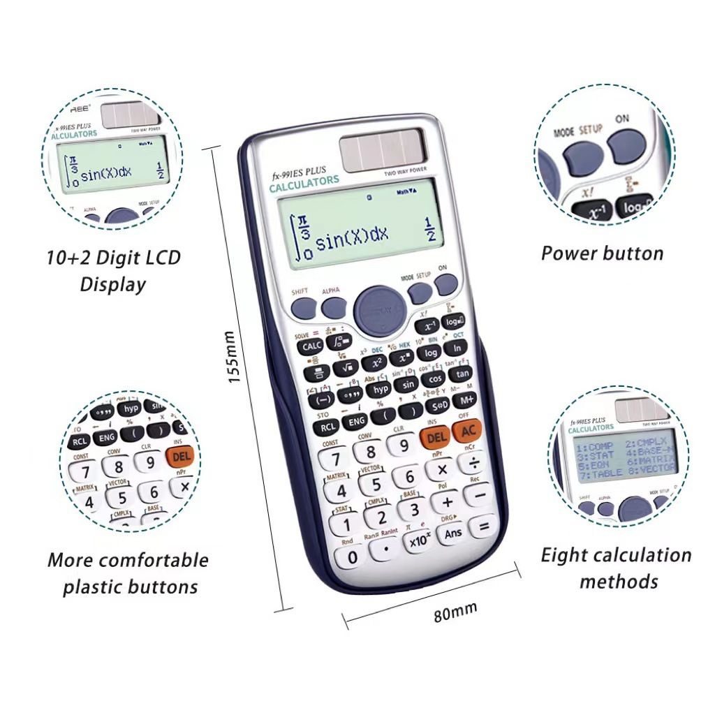 fx991esplus function calculator - student scientific calculator - matrix - complex number - solve equations - 417 functions
