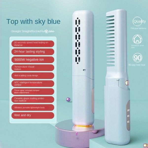 Travel Charging Fashion Color Matching Straight Curling Dual Use Flexible Portable Curling Iron Hot-Air Brushes