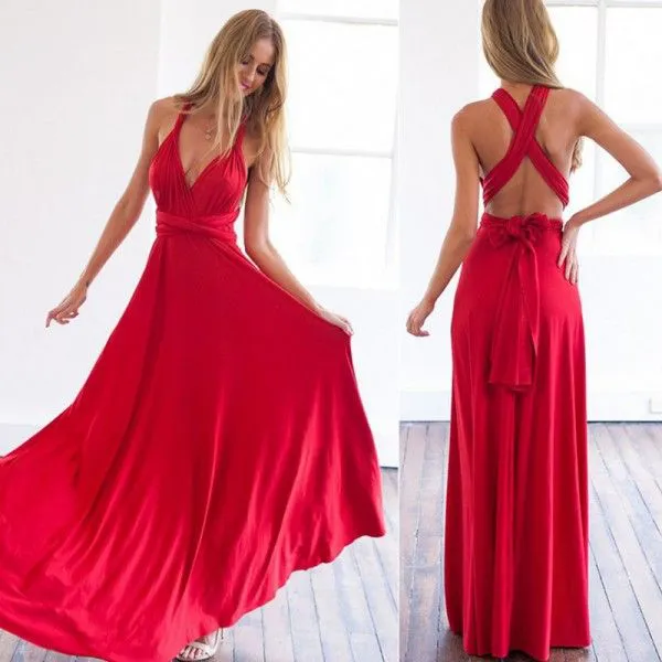 Ladies Can Wear Multi-Rope Crossed Backless Sexy Bandage Dresses And Evening Gowns In Various Ways