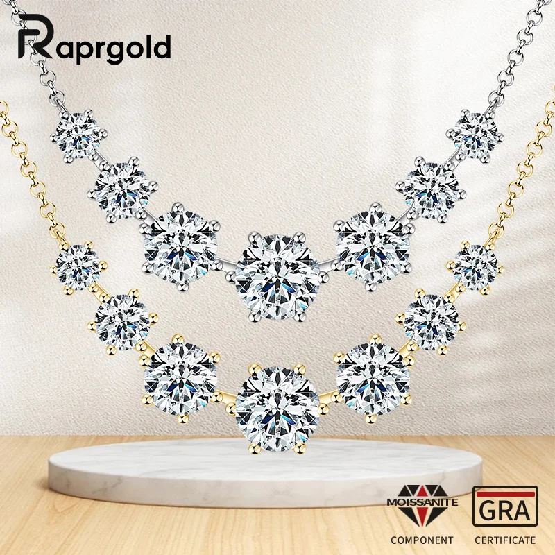 Round Cut Moissanite Smiley Curve Pendant Necklace Chains for Women Real 925 Sterling Silver Wedding Fine Jewelry Gifts