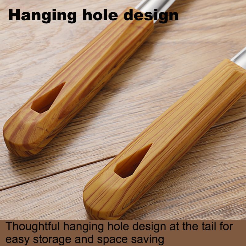 5 pcs/set of kitchen stainless steel kitchenware  spatula  leaky spoon  soup spoon  leaky spoon Imitating wood grain for cooking and stir frying