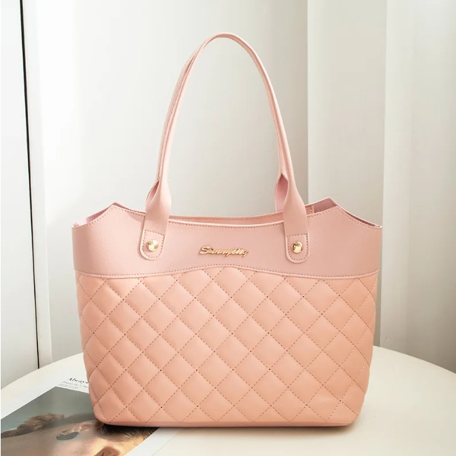 PU Leather Tote Bag Simple Style Elegant Wild Street Women Large Handbag
