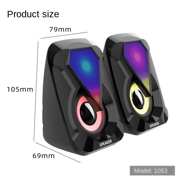 Flash Lights Usb Desktop Subwoofer Desktop Home Multimedia Wired Computer Speaker