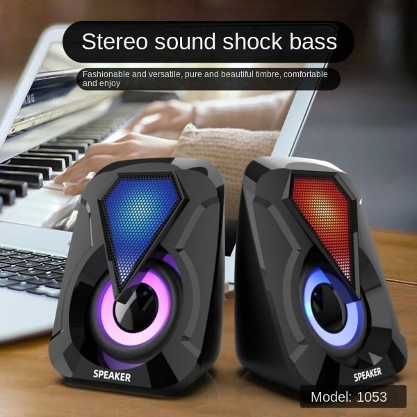 Flash Lights Usb Desktop Subwoofer Desktop Home Multimedia Wired Computer Speaker