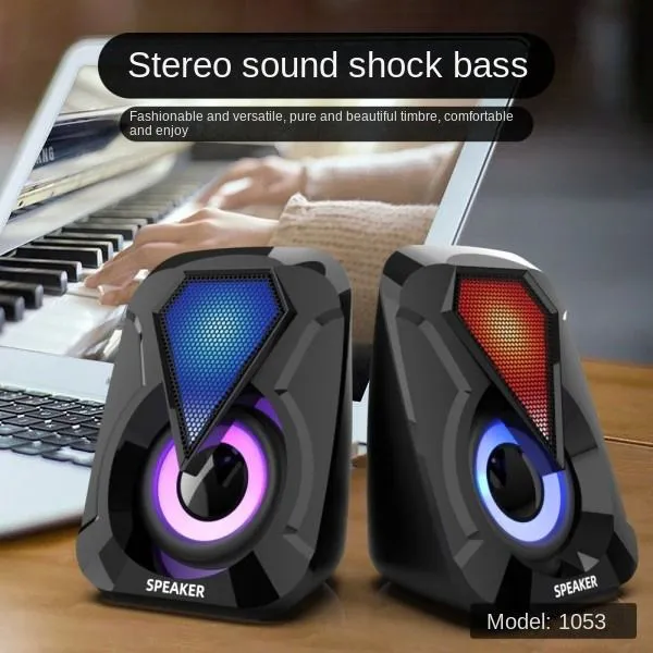 Flash Lights Usb Desktop Subwoofer Desktop Home Multimedia Wired Computer Speaker