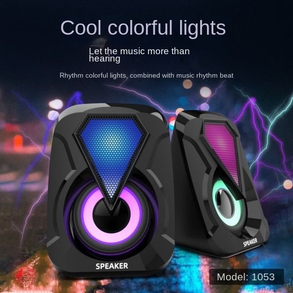 Flash Lights Usb Desktop Subwoofer Desktop Home Multimedia Wired Computer Speaker