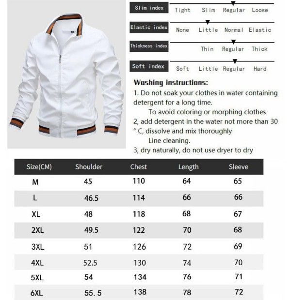 Stylish And Comfortable Casual Jacket Men's Wear Resistant Windproof Sport Solid Color Coat