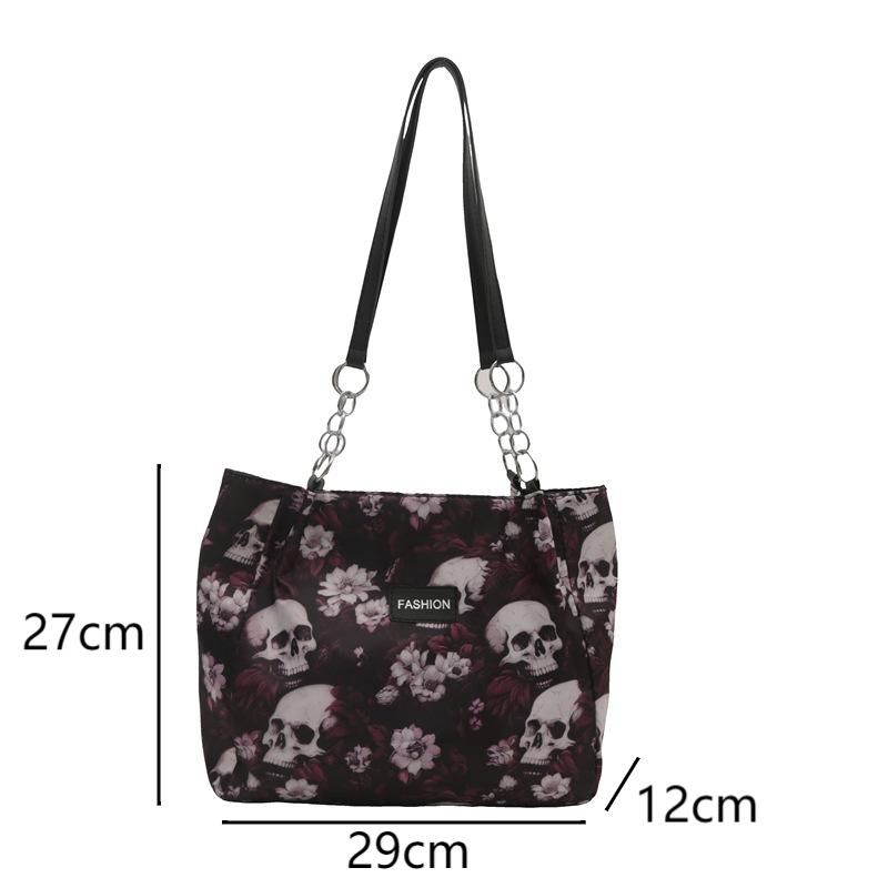 Oxford Cloth Shoulder Bag Large Capacity Printed Simple Portable Casual Tote Bag