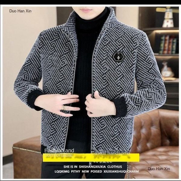 Men's Coat With Fleece Thickened Short Wool Casual Coat Jackets & Coats