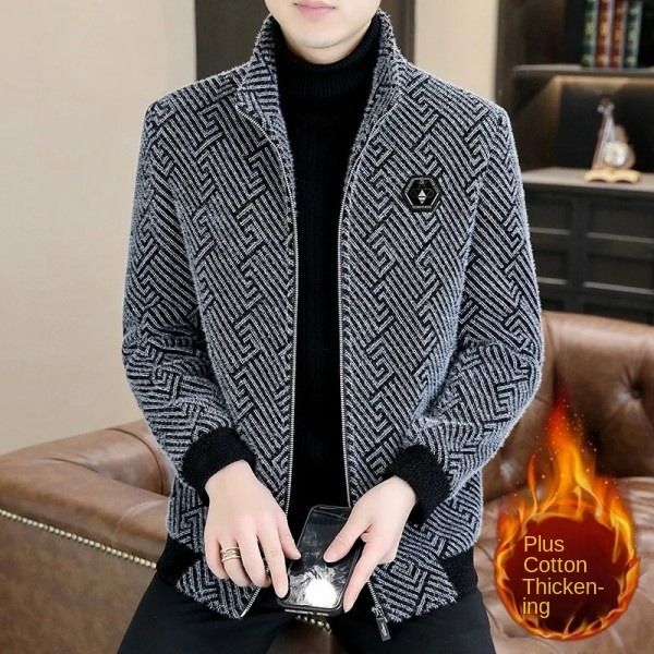Men's Coat With Fleece Thickened Short Wool Casual Coat Jackets & Coats