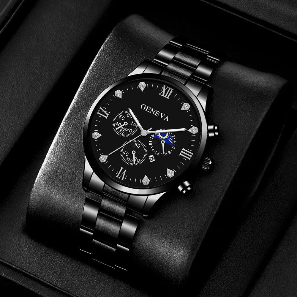 Quartz Watches This Year's Popular Personality Fashion New Steel Strap Watch Men's Simple Leisure Rudder Set Bracelet Quartz Watch