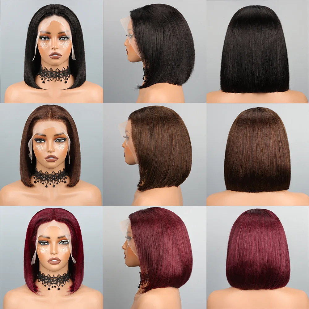Bob Wig Human Hair 13x4 Hd Lace Front Human Hair Wigs For Black Women Glueless Lace Front Wigs Pre Plucked Pre Cut Straight Bob