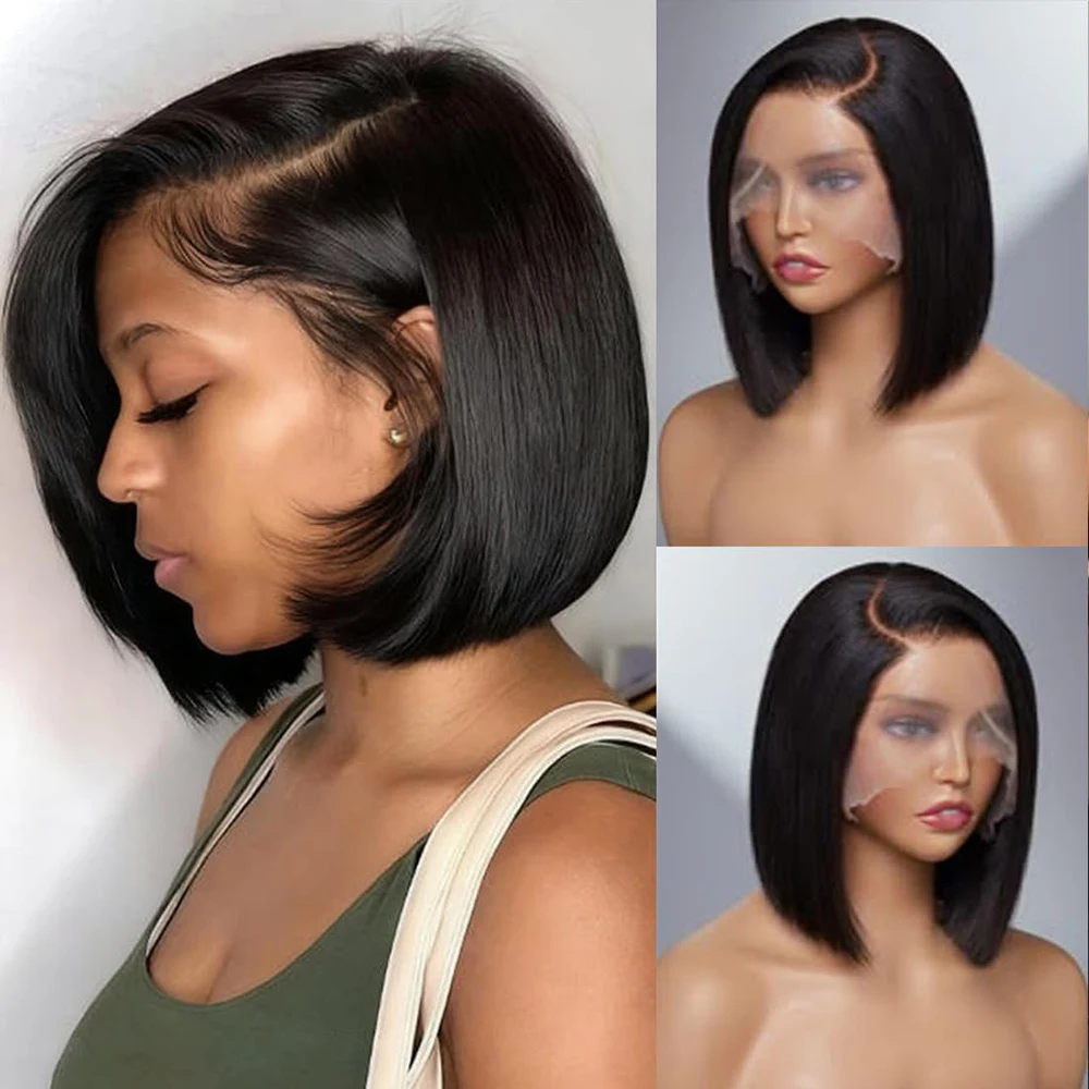 Bob Wig Human Hair 13x4 Hd Lace Front Human Hair Wigs For Black Women Glueless Lace Front Wigs Pre Plucked Pre Cut Straight Bob