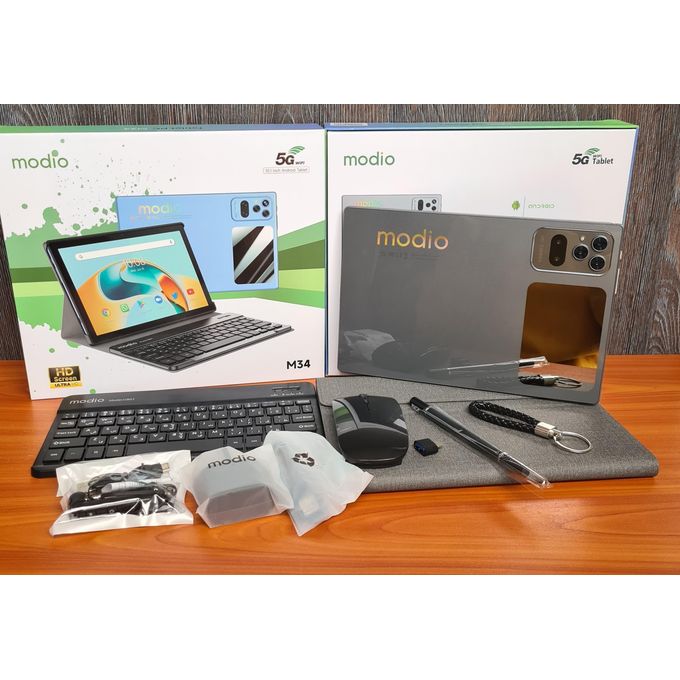 Modio M34 Tablet 8GB+512GB 10.1 Inch 13MP Camera, LTE Dual SIM + Mouse & Keyboard