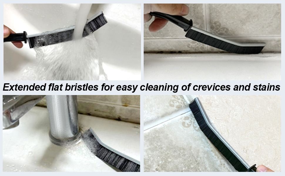 2 pcs Crevice Cleaning Brush, Hard-Bristled Cleaning Brush Tool, for Kitchen Surfaces, Window Slots Dead Corners, Tiles & Faucetsr, Bathroom Gap