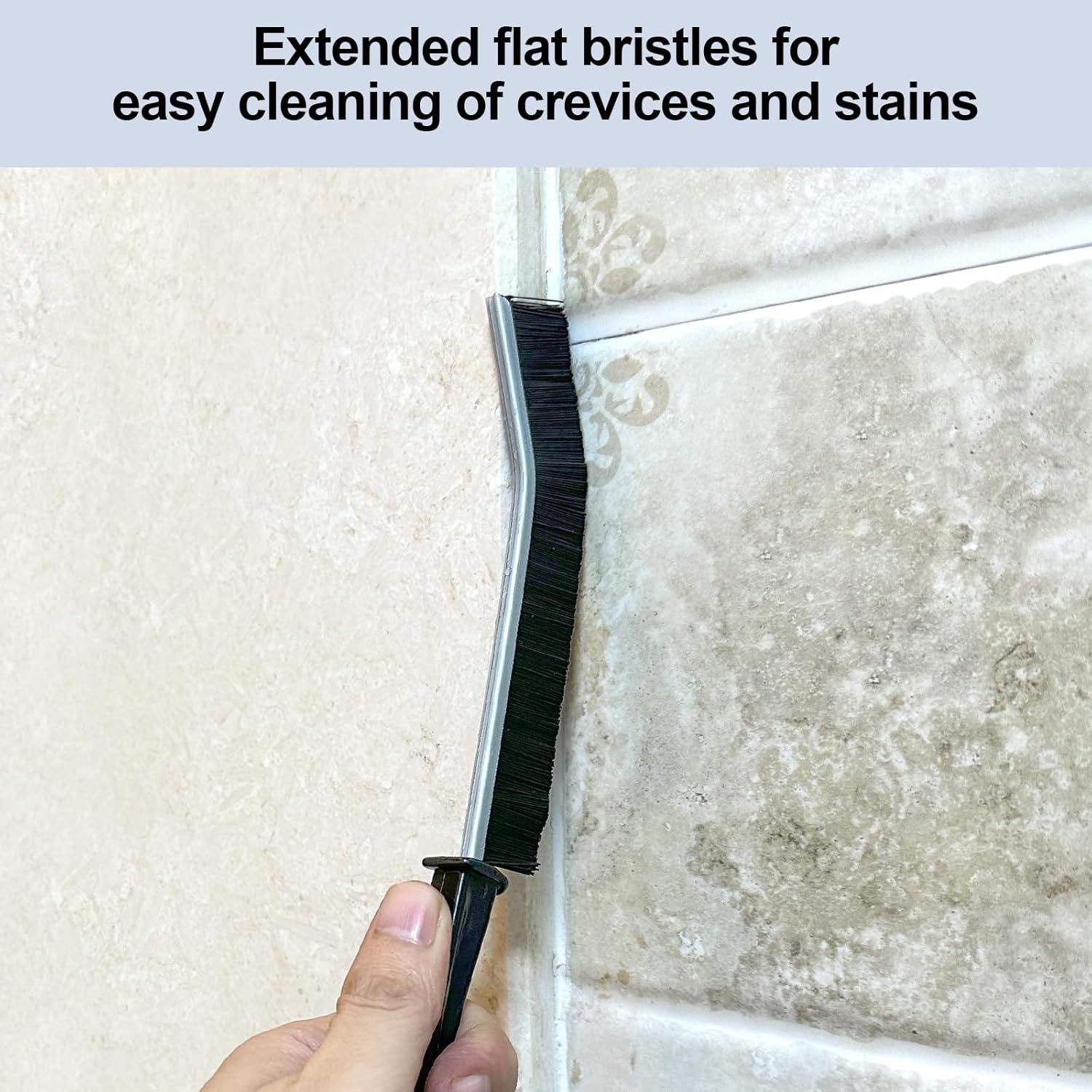 2 pcs Crevice Cleaning Brush, Hard-Bristled Cleaning Brush Tool, for Kitchen Surfaces, Window Slots Dead Corners, Tiles & Faucetsr, Bathroom Gap
