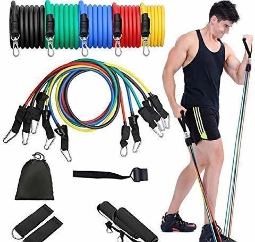11 Pieces Fitness Resistance Band Crossfit ropes Latex Tube Pedal Training Exercise Yoga