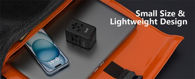 65W 5-Port USB PD Charger USB-A+4USB-C PD Fast Charging Wall Charger Adapter EU/US/UK/AU Switchable Plug with Card Holder Storage Slot Multifunctional Travelling Charger Adapter